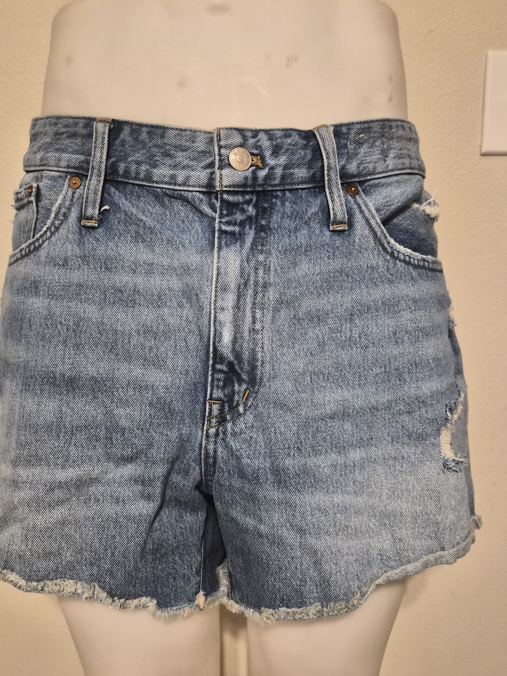 Madewell Plus Relaxed Denim Shorts in Renfield Wash: Destructed Edition Size 16W